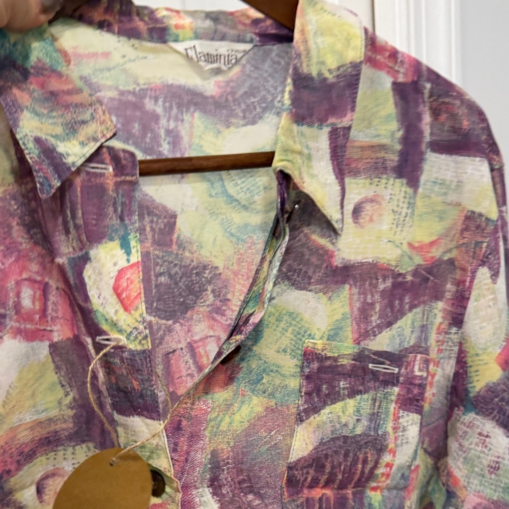 Multicolor Abstract Crop Top - Picture 4 of 5